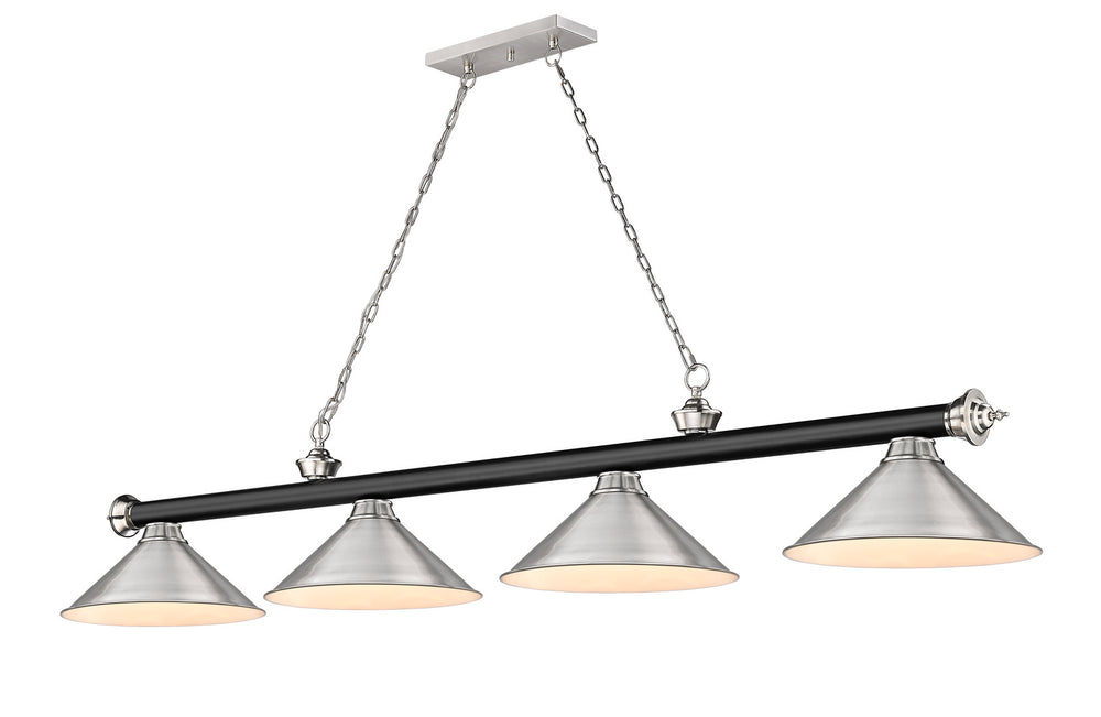 Z-Lite Canada - Four Light Billiard - Cordon - Matte Black + Brushed Nickel- Union Lighting Luminaires Decor