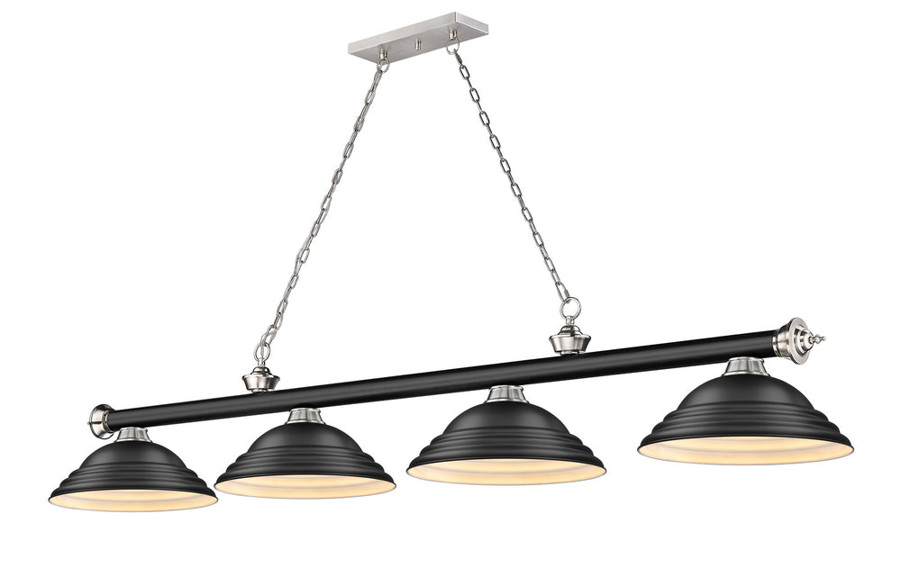 Z-Lite Canada - Four Light Billiard - Cordon - Matte Black + Brushed Nickel- Union Lighting Luminaires Decor