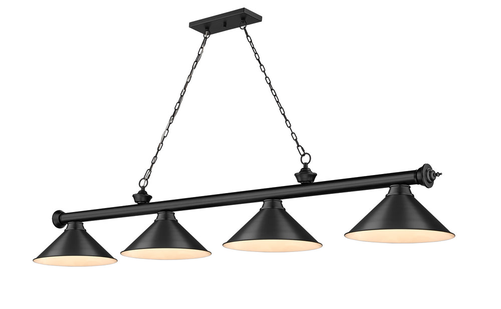Z-Lite Canada - Four Light Billiard - Cordon - Matte Black- Union Lighting Luminaires Decor