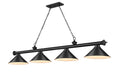 Z-Lite Canada - Four Light Billiard - Cordon - Matte Black- Union Lighting Luminaires Decor