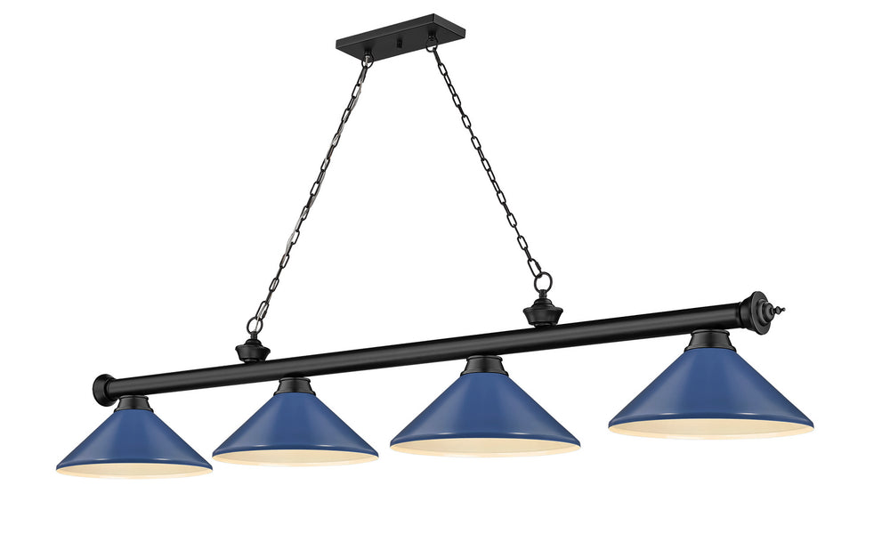 Z-Lite Canada - Four Light Billiard - Cordon - Matte Black- Union Lighting Luminaires Decor