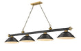 Z-Lite Canada - Four Light Billiard - Cordon - Matte Black + Rubbed Brass- Union Lighting Luminaires Decor