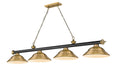 Z-Lite Canada - Four Light Billiard - Cordon - Matte Black + Rubbed Brass- Union Lighting Luminaires Decor
