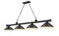 Z-Lite Canada - Four Light Billiard - Cordon - Matte Black- Union Lighting Luminaires Decor