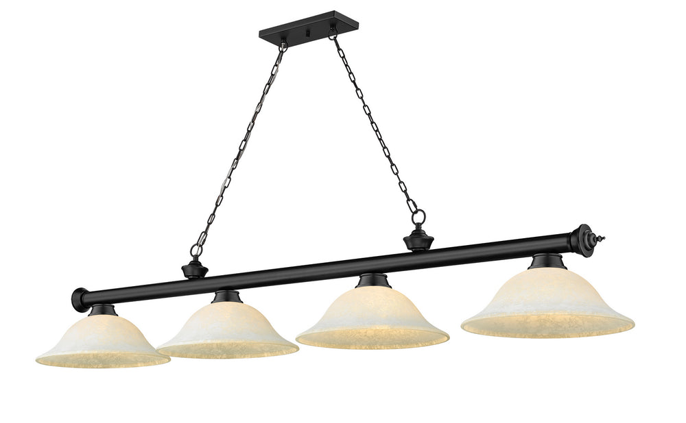 Z-Lite Canada - Four Light Billiard - Cordon - Matte Black- Union Lighting Luminaires Decor