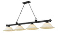 Z-Lite Canada - Four Light Billiard - Cordon - Matte Black- Union Lighting Luminaires Decor