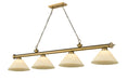 Z-Lite Canada - Four Light Billiard - Cordon - Rubbed Brass- Union Lighting Luminaires Decor