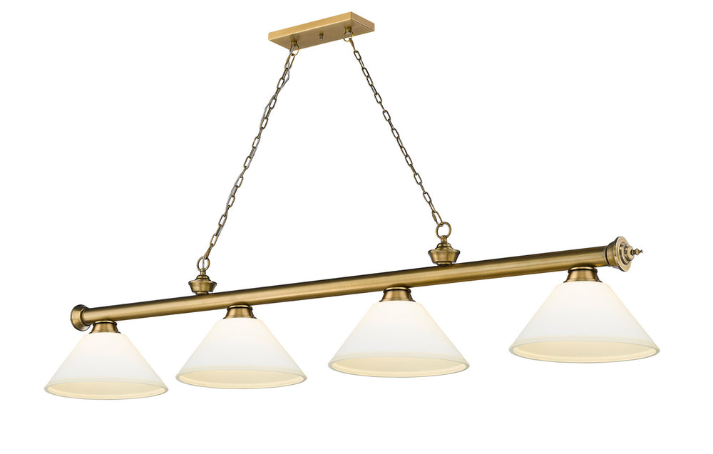 Z-Lite Canada - Four Light Billiard - Cordon - Rubbed Brass- Union Lighting Luminaires Decor