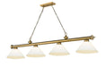 Z-Lite Canada - Four Light Billiard - Cordon - Rubbed Brass- Union Lighting Luminaires Decor