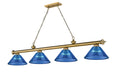 Z-Lite Canada - Four Light Billiard - Cordon - Rubbed Brass- Union Lighting Luminaires Decor