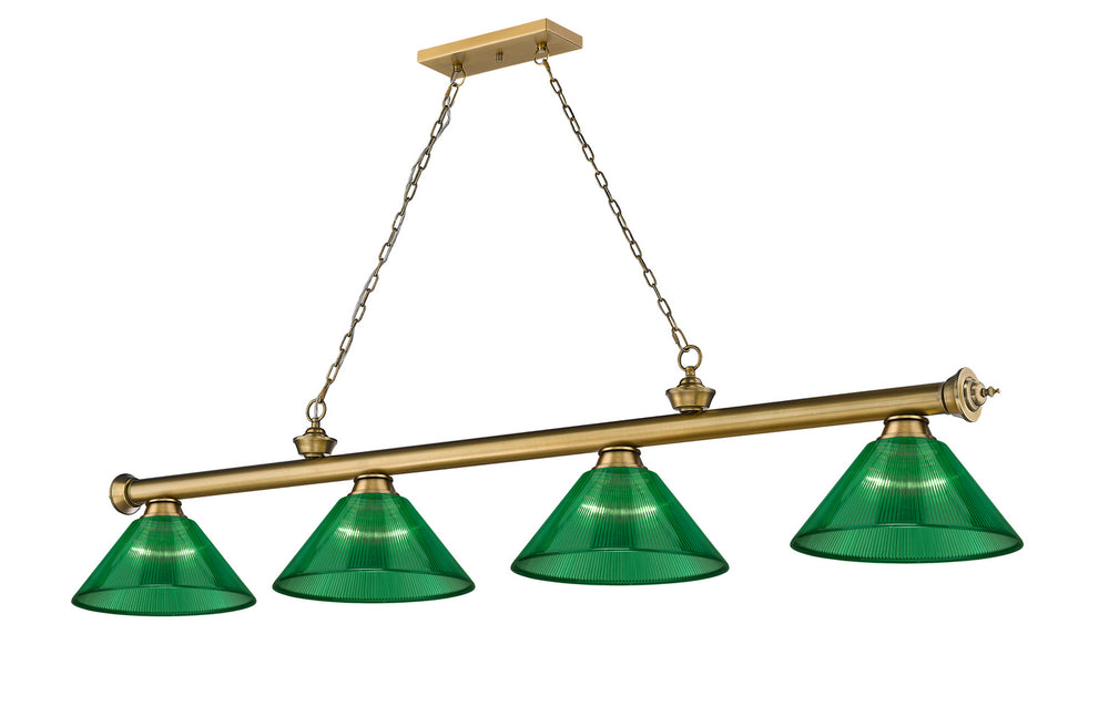 Z-Lite Canada - Four Light Billiard - Cordon - Rubbed Brass- Union Lighting Luminaires Decor