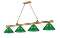 Z-Lite Canada - Four Light Billiard - Cordon - Rubbed Brass- Union Lighting Luminaires Decor