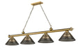 Z-Lite Canada - Four Light Billiard - Cordon - Rubbed Brass- Union Lighting Luminaires Decor