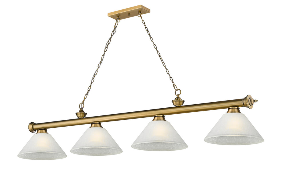 Z-Lite Canada - Four Light Billiard - Cordon - Rubbed Brass- Union Lighting Luminaires Decor