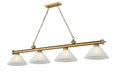 Z-Lite Canada - Four Light Billiard - Cordon - Rubbed Brass- Union Lighting Luminaires Decor