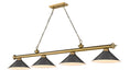 Z-Lite Canada - Four Light Billiard - Cordon - Rubbed Brass- Union Lighting Luminaires Decor