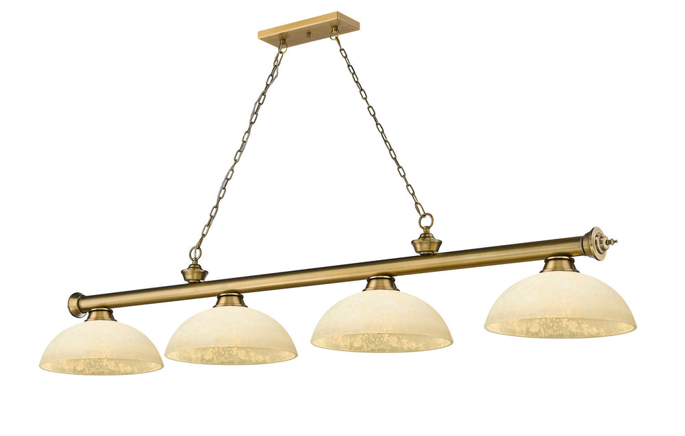 Z-Lite Canada - Four Light Billiard - Cordon - Rubbed Brass- Union Lighting Luminaires Decor