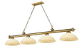 Z-Lite Canada - Four Light Billiard - Cordon - Rubbed Brass- Union Lighting Luminaires Decor