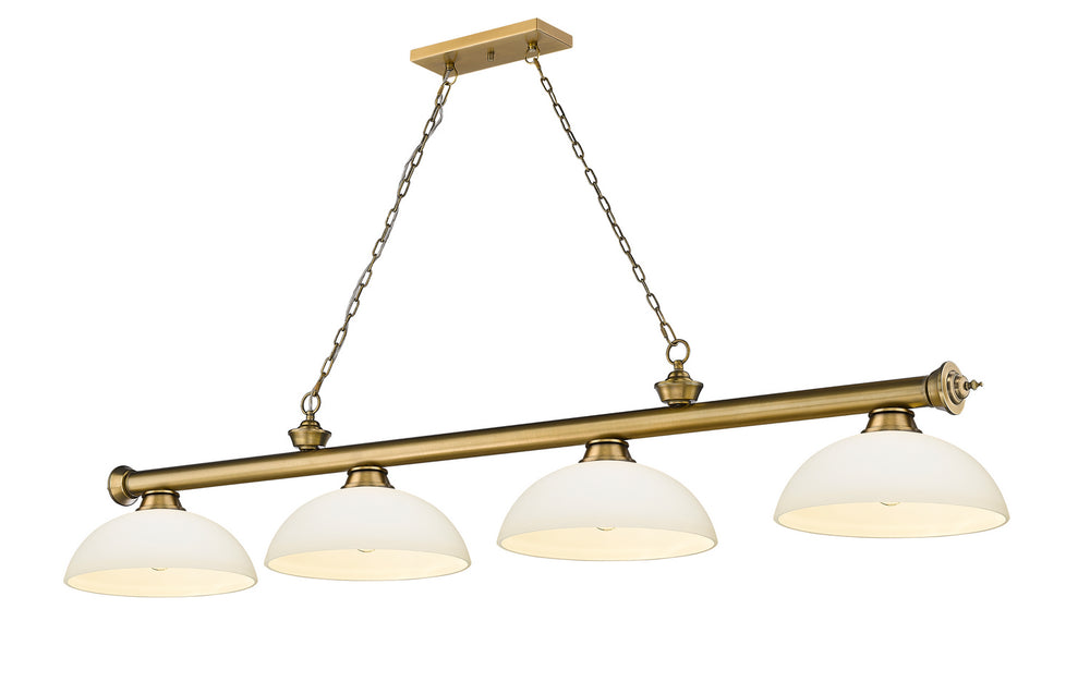 Z-Lite Canada - Four Light Billiard - Cordon - Rubbed Brass- Union Lighting Luminaires Decor