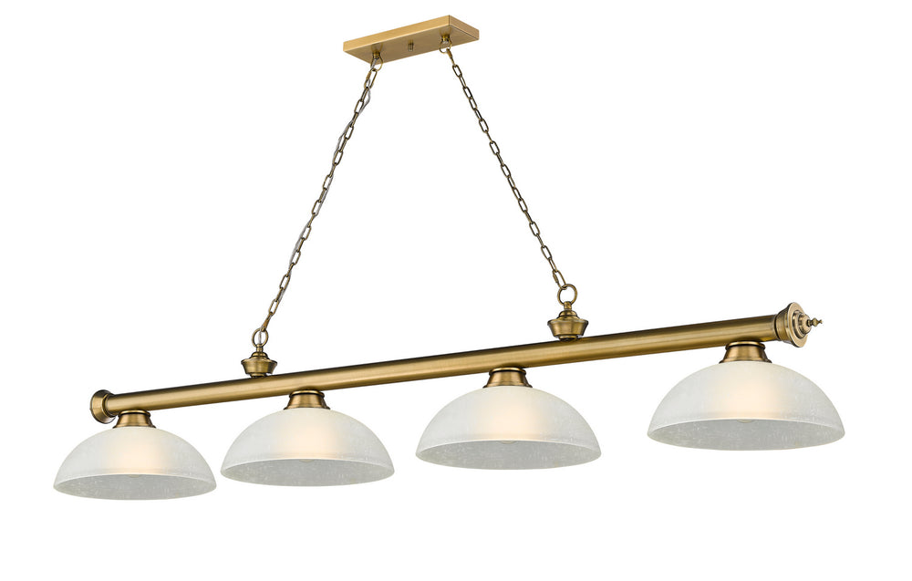 Z-Lite Canada - Four Light Billiard - Cordon - Rubbed Brass- Union Lighting Luminaires Decor