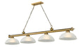 Z-Lite Canada - Four Light Billiard - Cordon - Rubbed Brass- Union Lighting Luminaires Decor
