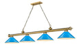 Z-Lite Canada - Four Light Billiard - Cordon - Rubbed Brass- Union Lighting Luminaires Decor