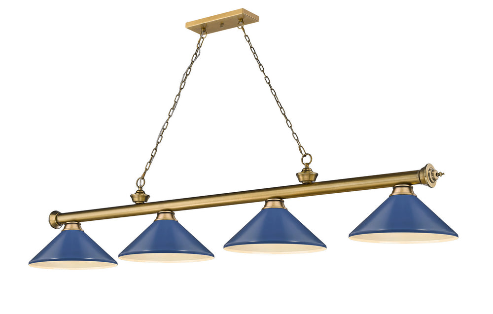 Z-Lite Canada - Four Light Billiard - Cordon - Rubbed Brass- Union Lighting Luminaires Decor
