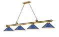 Z-Lite Canada - Four Light Billiard - Cordon - Rubbed Brass- Union Lighting Luminaires Decor