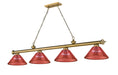 Z-Lite Canada - Four Light Billiard - Cordon - Rubbed Brass- Union Lighting Luminaires Decor