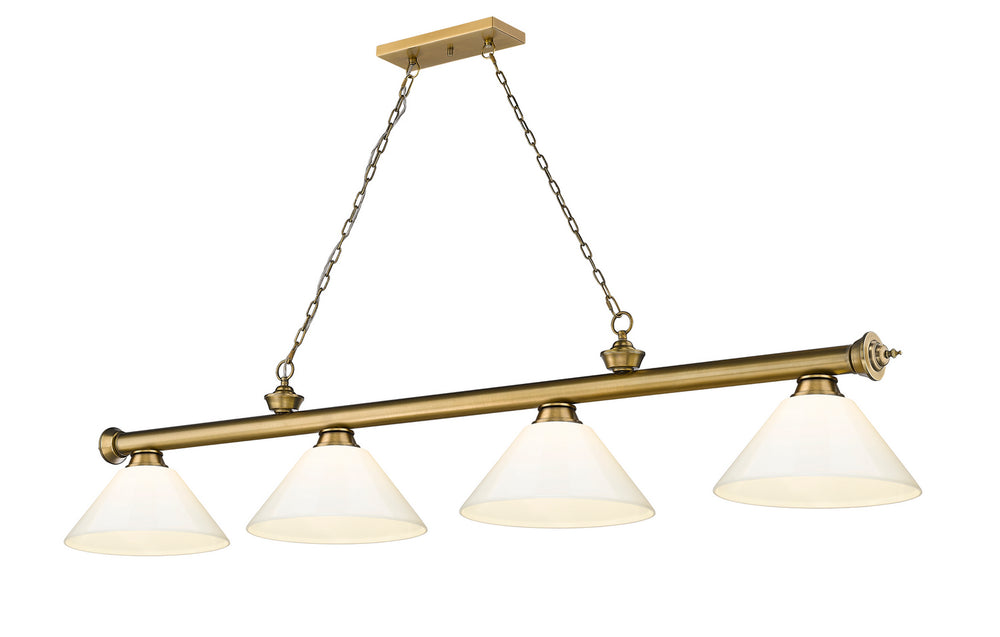 Z-Lite Canada - Four Light Billiard - Cordon - Rubbed Brass- Union Lighting Luminaires Decor