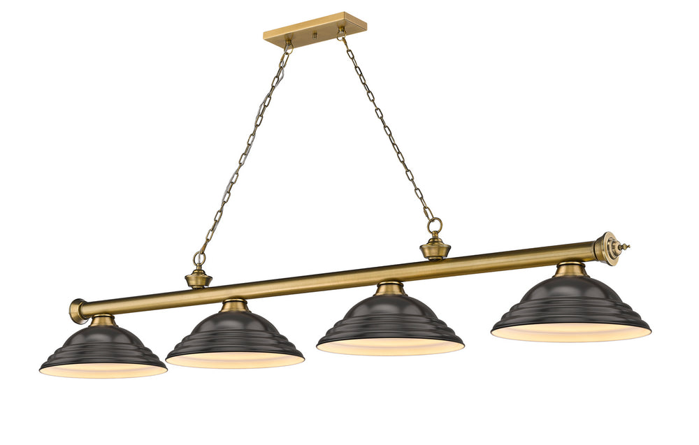 Z-Lite Canada - Four Light Billiard - Cordon - Rubbed Brass- Union Lighting Luminaires Decor