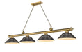 Z-Lite Canada - Four Light Billiard - Cordon - Rubbed Brass- Union Lighting Luminaires Decor