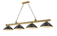 Z-Lite Canada - Four Light Billiard - Cordon - Rubbed Brass- Union Lighting Luminaires Decor
