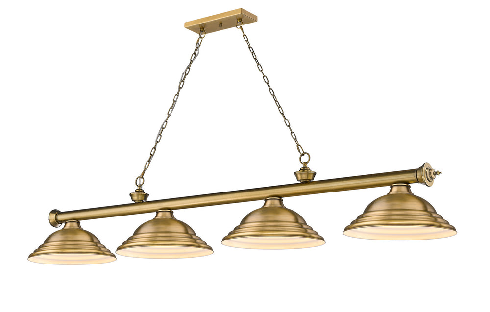 Z-Lite Canada - Four Light Billiard - Cordon - Rubbed Brass- Union Lighting Luminaires Decor