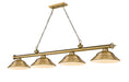 Z-Lite Canada - Four Light Billiard - Cordon - Rubbed Brass- Union Lighting Luminaires Decor