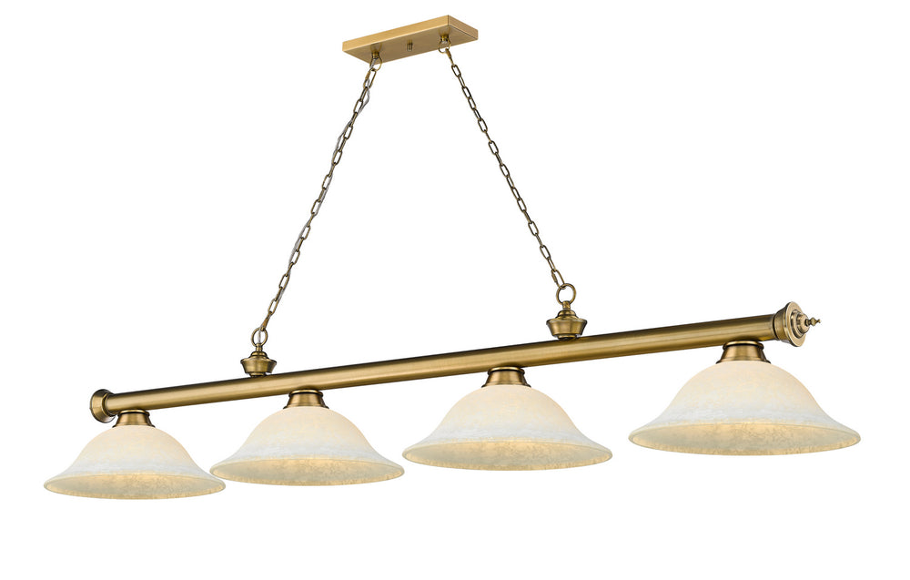 Z-Lite Canada - Four Light Billiard - Cordon - Rubbed Brass- Union Lighting Luminaires Decor