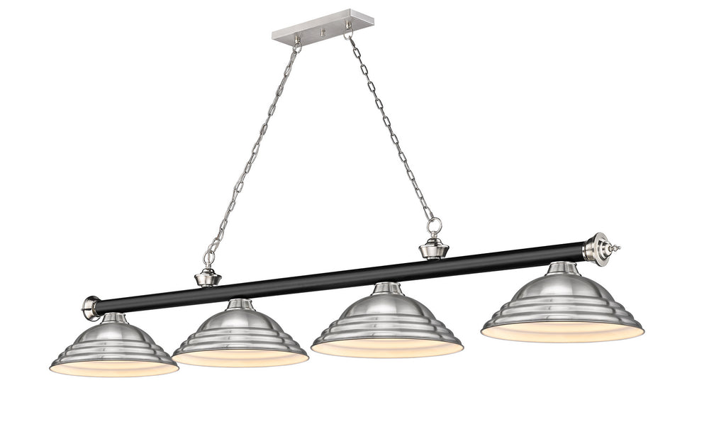 Z-Lite Canada - Four Light Billiard - Cordon - Matte Black + Brushed Nickel- Union Lighting Luminaires Decor