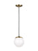 Visual Comfort Studio Canada - One Light Pendant - Leo - Hanging Globe - Satin Brass- Union Lighting Luminaires Decor