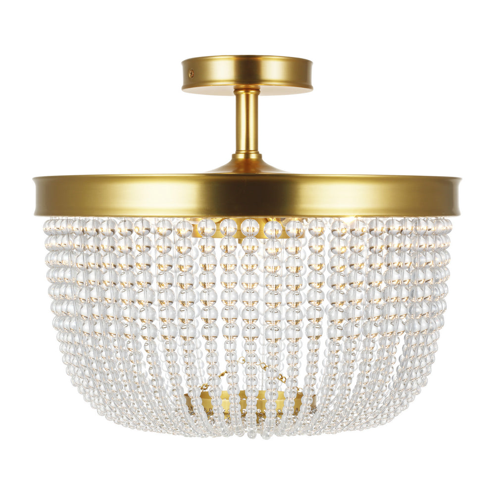 Visual Comfort Studio Canada - Six Light Semi Flush Mount - Summerhill - Burnished Brass- Union Lighting Luminaires Decor