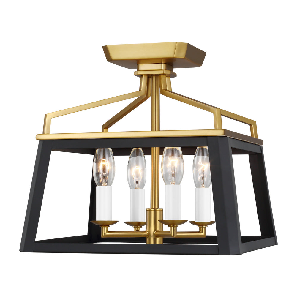 Visual Comfort Studio Canada - Four Light Flush Mount - Carlow - Midnight Black- Union Lighting Luminaires Decor