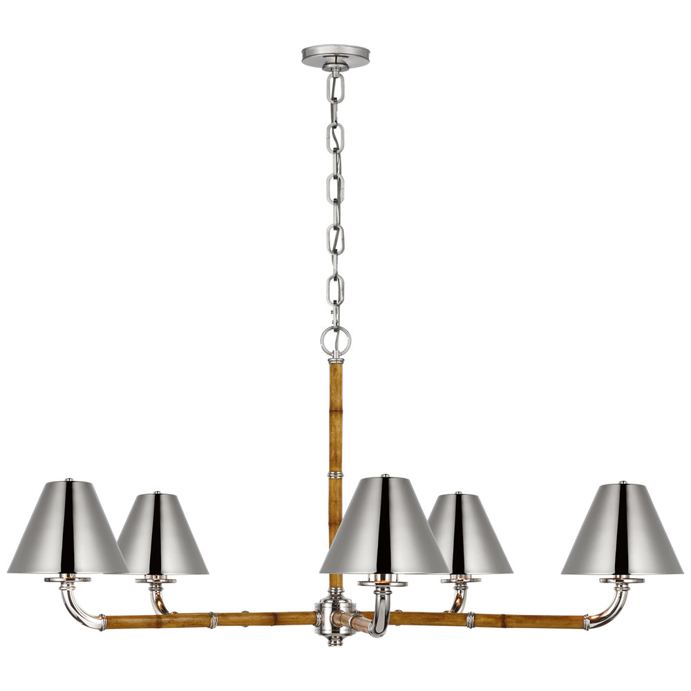 Ralph Lauren Canada - LED Chandelier - Dalfern - Waxed Bamboo and Polished Nickel- Union Lighting Luminaires Decor