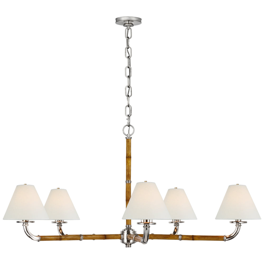 Ralph Lauren Canada - LED Chandelier - Dalfern - Waxed Bamboo and Polished Nickel- Union Lighting Luminaires Decor