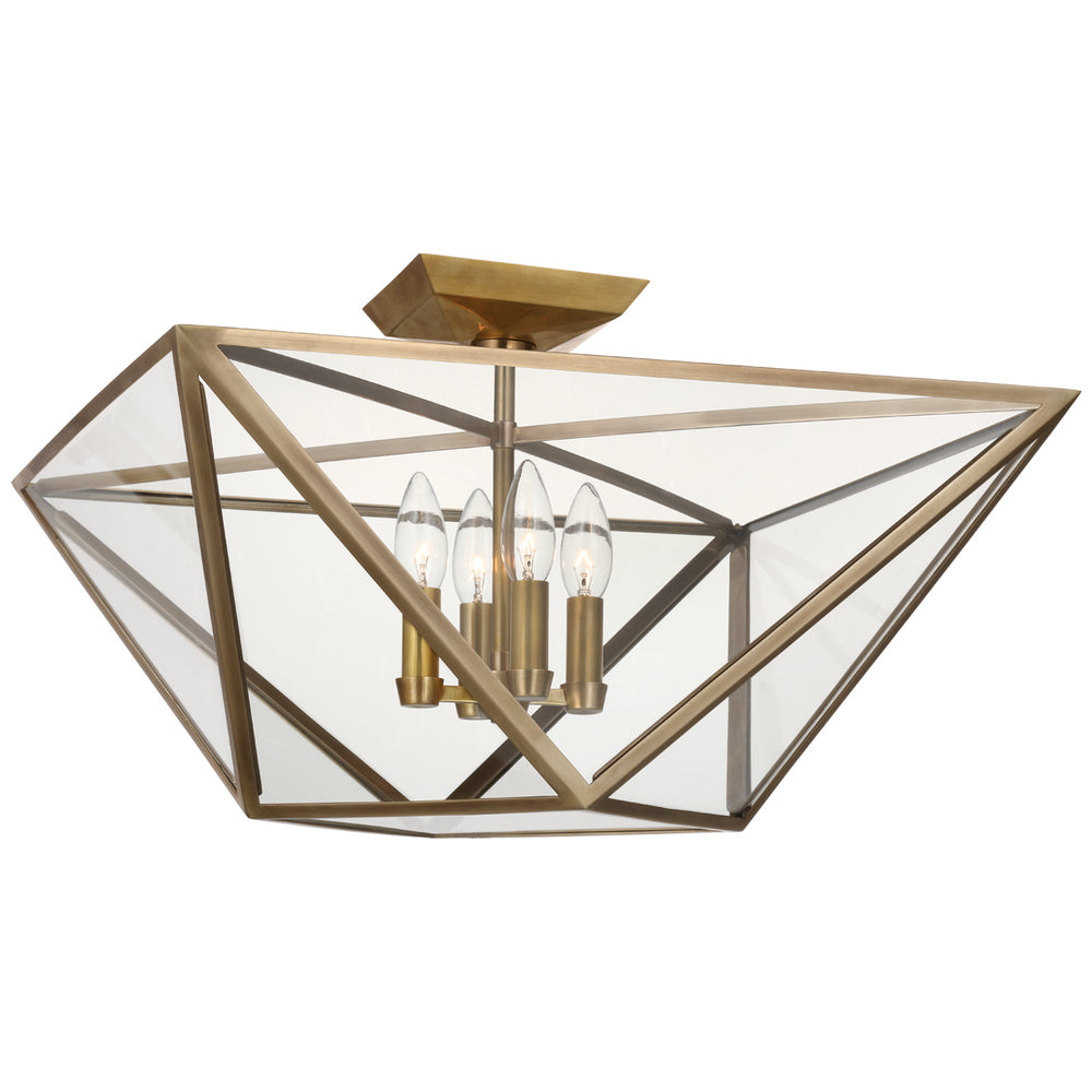 Visual Comfort Signature Canada - LED Semi-Flush Mount - Lorino - Hand-Rubbed Antique Brass- Union Lighting Luminaires Decor