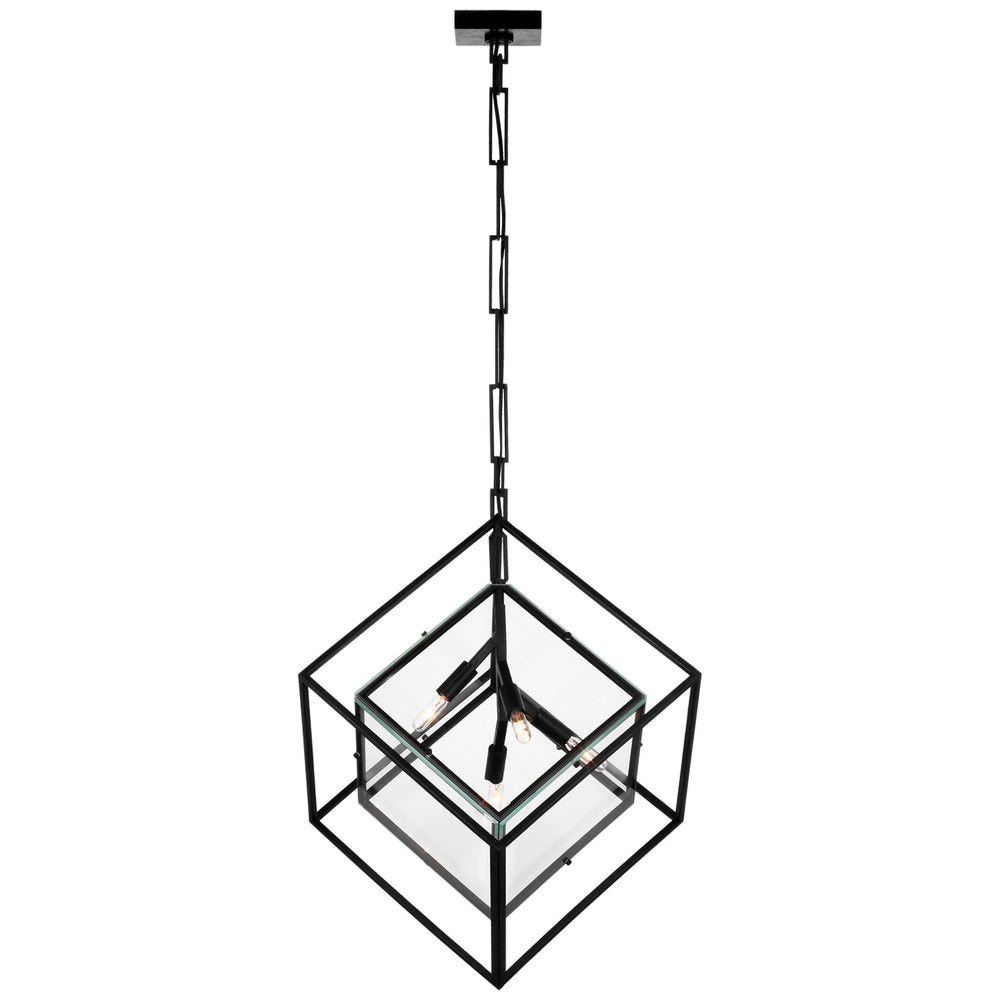 Visual Comfort Signature Canada - LED Pendant - Cubed - Aged Iron- Union Lighting Luminaires Decor