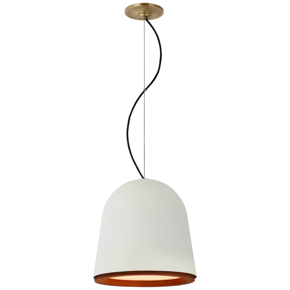 Visual Comfort Signature Canada - LED Pendant - Murphy - Plaster White and Dark Teak- Union Lighting Luminaires Decor