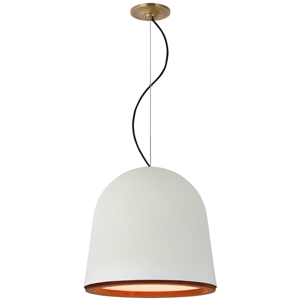 Visual Comfort Signature Canada - LED Pendant - Murphy - Plaster White and Dark Teak- Union Lighting Luminaires Decor