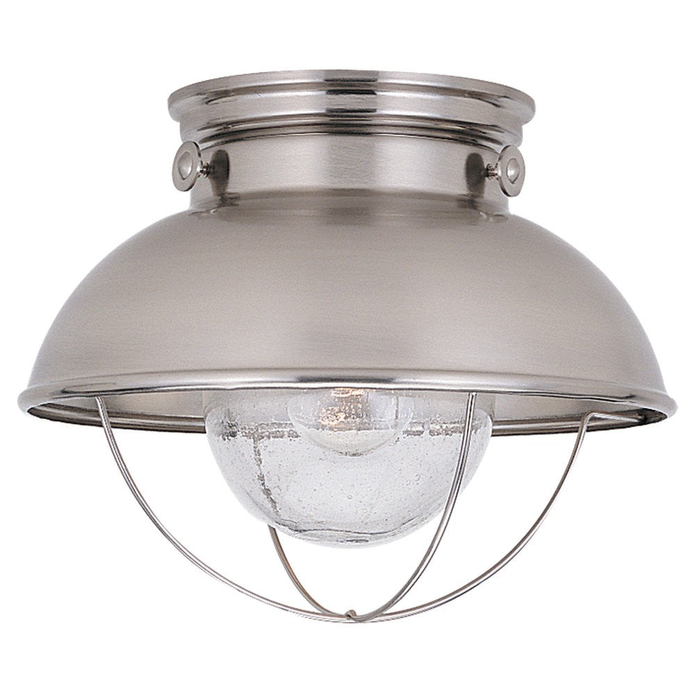 Generation Lighting Canada. - One Light Outdoor Flush Mount - Sebring - Brushed Stainless- Union Lighting Luminaires Decor