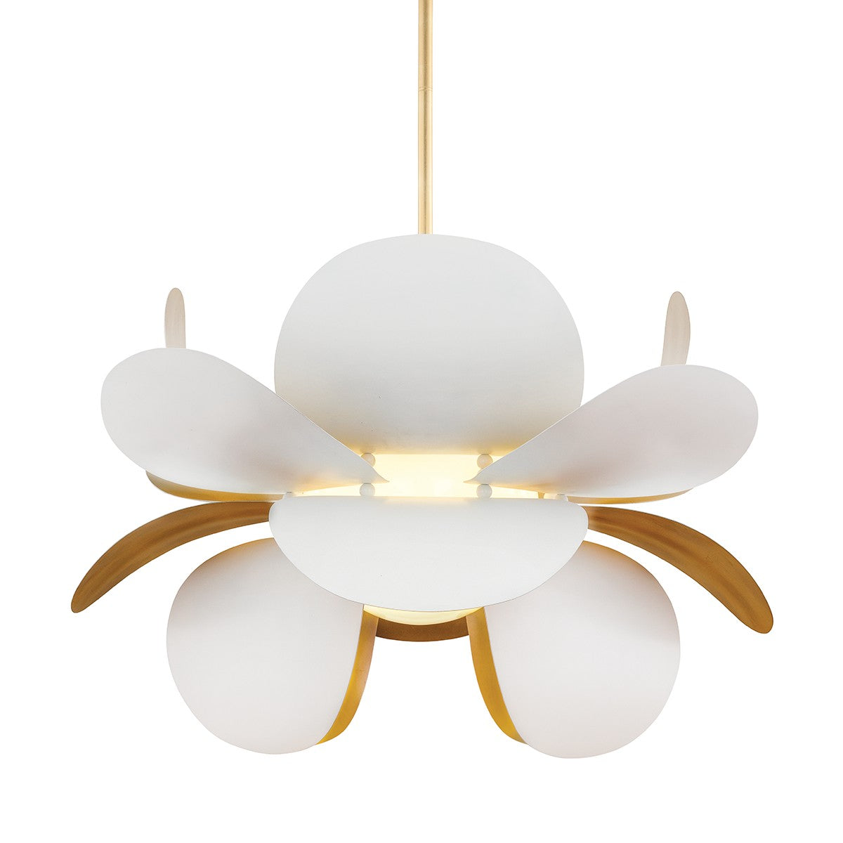 Corbett Lighting - One Light Chandelier - Ginger - Gold Leaf/White- Union Lighting Luminaires Decor