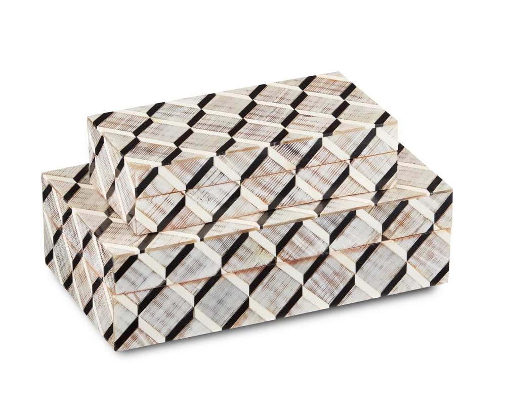 Currey and Company - Box - Derian - Black/White/Natural- Union Lighting Luminaires Decor