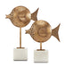 Currey and Company - Fish Set of 2 - Cici - Antique Brass/White- Union Lighting Luminaires Decor